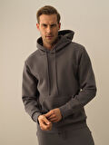 Xint Koyu Gri Pamuk Dokulu Regular Fit Sweatshirt