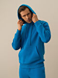 Xint Mavi Pamuk Dokulu Regular Fit Sweatshirt