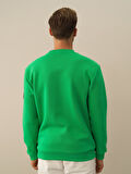 Xint Yeşil Pamuk Dokulu Regular Fit Sweatshirt