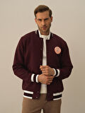 Xint Bordo Pamuk Dokulu Regular Fit Sweatmont