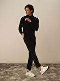 Xint Siyah Esnek Dokulu Regular Fit Jogger Pantolon