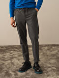 Xint Koyu Gri Dokulu Esnek Dokulu Slim Fit Jogger Pantolon