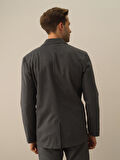 Xint Koyu Gri Dokulu Esnek Dokulu Regular Fit Ceket