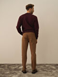 Xint Camel Pamuk Dokulu Slim Fit Pantolon