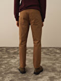 Xint Camel Pamuk Dokulu Slim Fit Pantolon