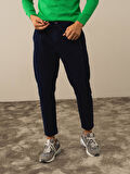 Xint Lacivert Pamuk Dokulu Regular Fit Jogger Pantolon