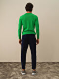 Xint Lacivert Pamuk Dokulu Regular Fit Jogger Pantolon