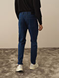 Xint Mavi Pamuk Dokulu Slim Fit Pantolon