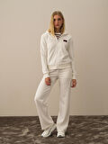 Xint Ekru Pamuk Dokulu Oversize Sweatmont
