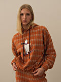 Xint Oranj Esnek Dokulu Oversize Sweatshirt