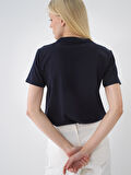 Lacivert Regular Fit Pamuklu Tişört