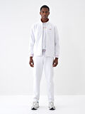 Beyaz Regular Fit Pamuklu Sweatmont