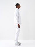 Beyaz Regular Fit Pamuklu Sweatmont