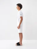 Beyaz Regular Fit Pamuklu Şort