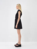 Siyah Regular Fit Pamuklu Elbise