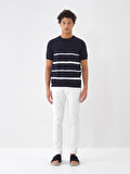 Beyaz Slim Fit Pamuklu Denim Jeans Pantolon