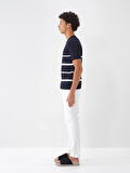 Beyaz Slim Fit Pamuklu Denim Jeans Pantolon