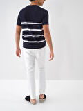Beyaz Slim Fit Pamuklu Denim Jeans Pantolon