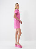 Pembe Regular Fit Pamuklu Elbise
