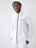 Beyaz Regular Fit Pamuklu Sweatmont