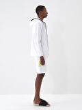 Beyaz Regular Fit Pamuklu Sweatmont