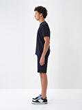 Lacivert Slim Fit Pamuklu Şort