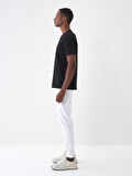 Beyaz Regular Fit Pamuklu Jogger Pantolon