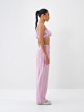 Pembe Regular Fit Keten Büstiyer