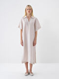 Naturel Oversize Keten Elbise