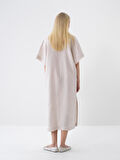 Naturel Oversize Keten Elbise