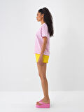 Sarı Regular Fit Keten Şort
