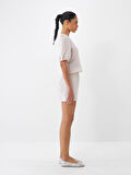 Naturel Regular Fit Keten Şort