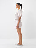 Naturel Regular Fit Keten Şort