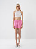 Pembe Regular Fit Keten Şort