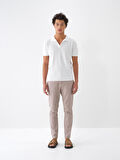 Taş Rengi Slim Fit Pamuklu Pantolon