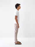 Taş Rengi Slim Fit Pamuklu Pantolon