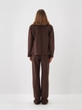Xint Kahverengi Soft Touch Süet Görünüm Oversize Ceket
