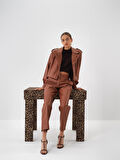Xint Camel Deri Görünümlü Regular Fit Pantolon