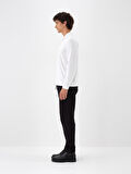 Xint Beyaz Modal Dokulu Slim Fit Uzun Kollu Tişört