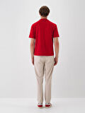 Xint Kırmızı Pamuk Dokulu Regular Fit Tişört