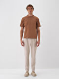 Xint Camel Pamuk Dokulu Regular Fit Tişört