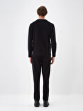 Xint Siyah Pamuk Dokulu Regular Fit Sweat Pantolon