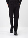 Xint Siyah Pamuk Dokulu Regular Fit Sweat Pantolon