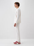 Xint Ekru Pamuk Dokulu Regular Fit Sweat Pantolon