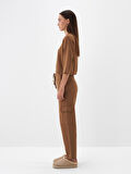 Xint Camel Doğal Yün Dokulu Regular Fit Pantolon