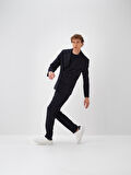 Xint Lacivert Dokulu Esnek Dokulu Regular Fit Pantolon