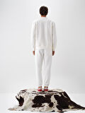 Xint Ekru Pamuk Dokulu Regular Fit Sweatshirt