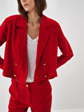 Xint Kırmızı Formunu Koruyan Regular Fit Ceket