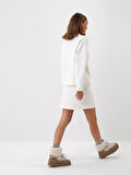 Xint Ekru Pamuk Dokulu Oversize Sweatshirt