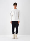 Xint Ekru Pamuk Dokulu Regular Fit Sweatshirt